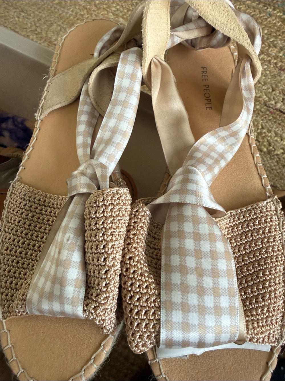 a Free People lace-up espadrille sandal